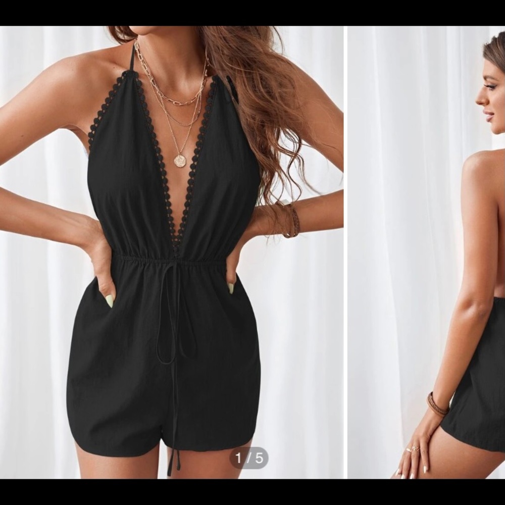 Black XS romper, new w/o tags